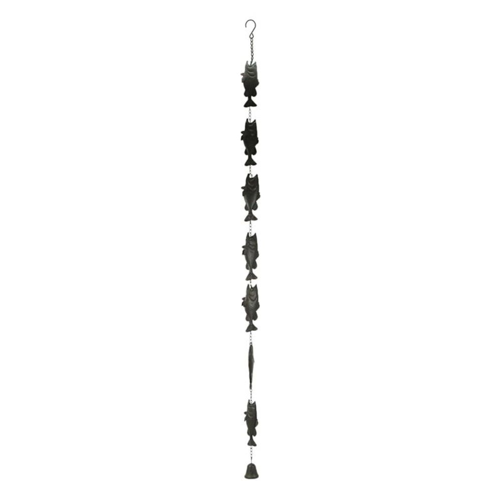 71 Inch Brown Metal Fish Rain Chain Decorative Gutter Downspout Home Decor Art